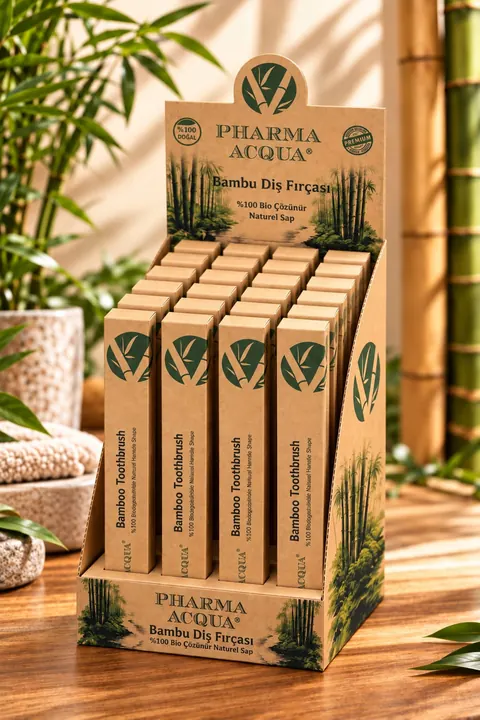 Pharma Acqua bambu diş fırçası standı, yan açıdan